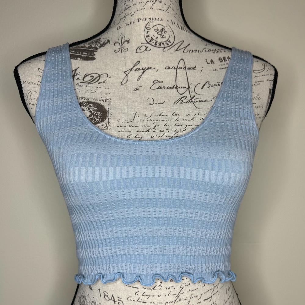 LA Girl by Pacsun Lightly Stripped Frilled Hem Tank Top